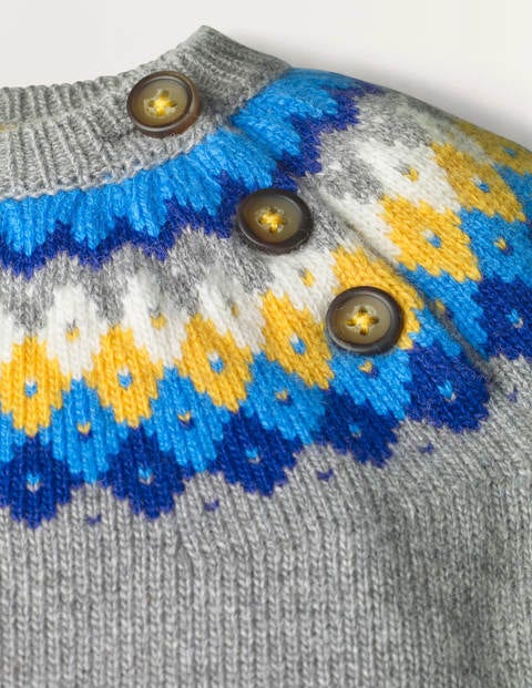 Fair-Isle-Pullover - Grau Meliert, Fair-Isle-Muster Fair-Isle-Pullover - Grau Meliert, Fair-Isle-Muster