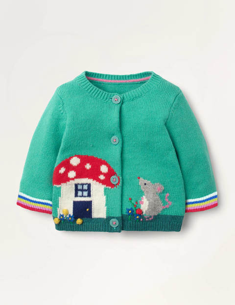 Fun Animal Cardigan - Soft Sardinia Green Mouse Fun Animal Cardigan - Soft Sardinia Green Mouse