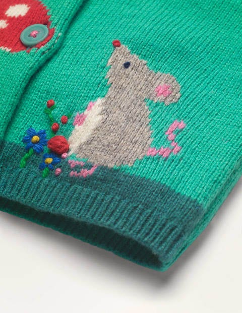 Fun Animal Cardigan - Soft Sardinia Green Mouse Fun Animal Cardigan - Soft Sardinia Green Mouse