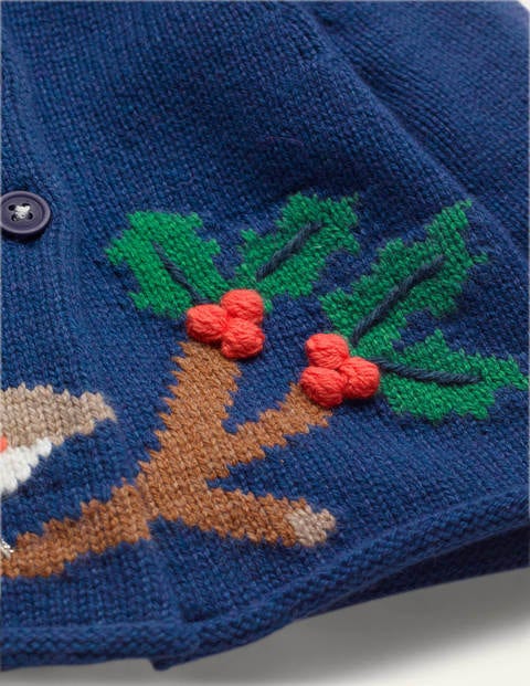 Gilet en maille motif rouge-gorge - Rouge-gorge bleu tribord Gilet en maille motif rouge-gorge - Rouge-gorge bleu tribord