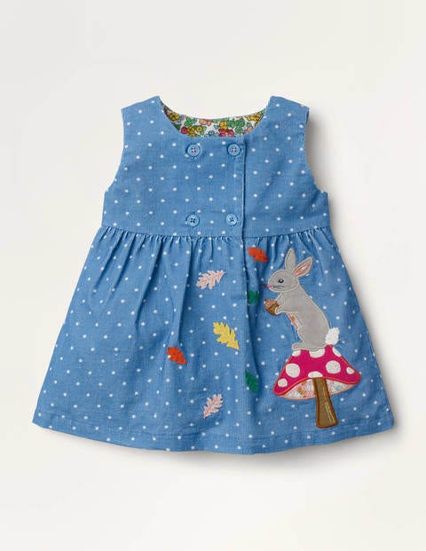 Appliqué Cord Pinnie - Elizabethan Blue Pin Spot Appliqué Cord Pinnie - Elizabethan Blue Pin Spot