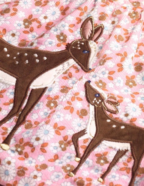 Robe chasuble en velours côtelé à appliqués - Pâquerette vintage rose formica Robe chasuble en velours côtelé à appliqués - Pâquerette vintage rose formica