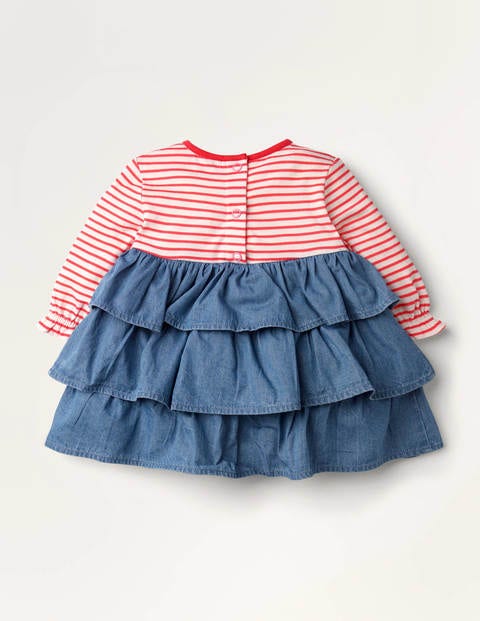 Tiered Chambray Dress - Chambray Blue Tiered Chambray Dress - Chambray Blue