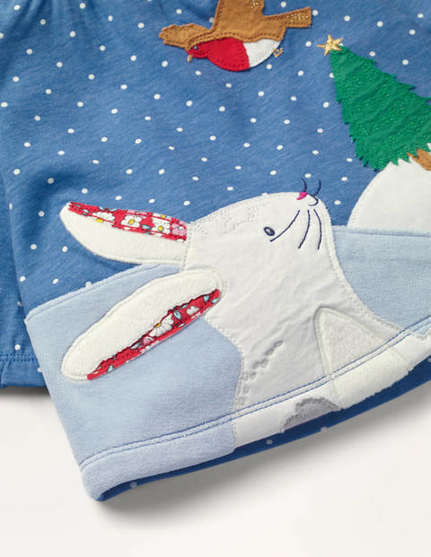 Jersey Appliqué Dress Set - Elizabethan Blue Pin Spot Jersey Appliqué Dress Set - Elizabethan Blue Pin Spot