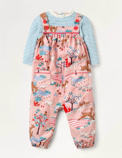 Printed Overalls Set - Multi Woodland Scene Printed Overalls Set - Multi Woodland Scene
