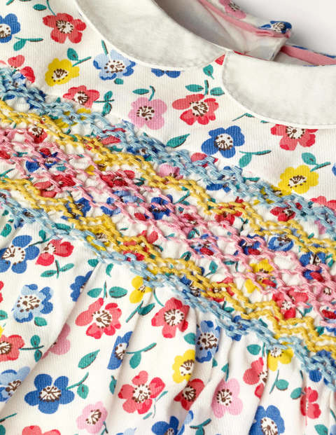 Smocked Nostalgic Romper - Multi Primrose Smocked Nostalgic Romper - Multi Primrose