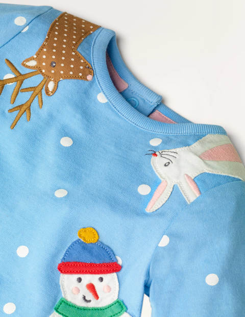 Peeking Animals T-shirt - Frost Blue Winter Animals Peeking Animals T-shirt - Frost Blue Winter Animals