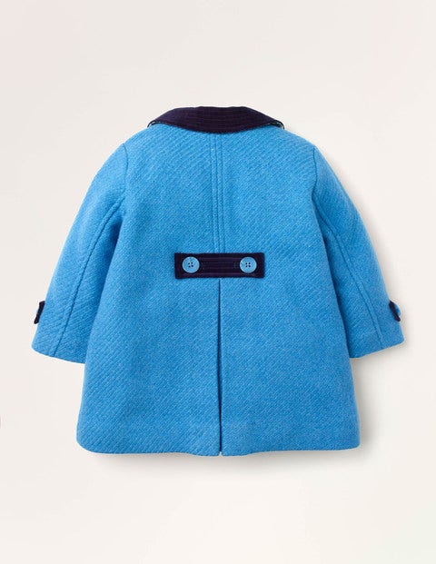 Wollmantel mit Applikationsaufnäher - Elisabethanisches Blau, Hasen Wollmantel mit Applikationsaufnäher - Elisabethanisches Blau, Hasen