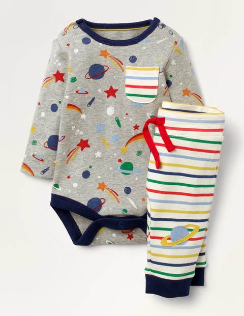 Space Body & Leggings Set - Grey Marl Mini Space Space Body & Leggings Set - Grey Marl Mini Space