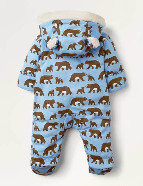 Gemusterter Einteiler mit Bärenjungen - Eisblau, Baby-Bären Gemusterter Einteiler mit Bärenjungen - Eisblau, Baby-Bären