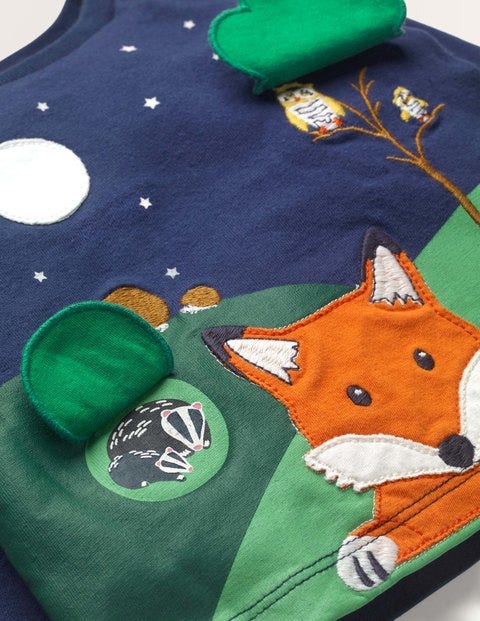 Woodland Lift-the-flap T-shirt - Starboard Blue Fox Woodland Lift-the-flap T-shirt - Starboard Blue Fox