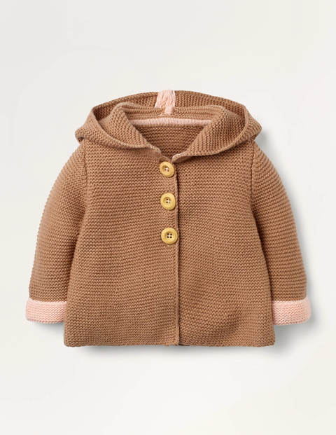 Veste à capuche en maille à motif cerf - Marron souris chiné Veste à capuche en maille à motif cerf - Marron souris chiné