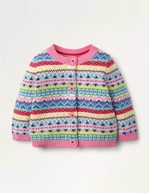 Rainbow Fair Isle Cardigan - Formica Pink Rainbow Fair Isle Rainbow Fair Isle Cardigan - Formica Pink Rainbow Fair Isle