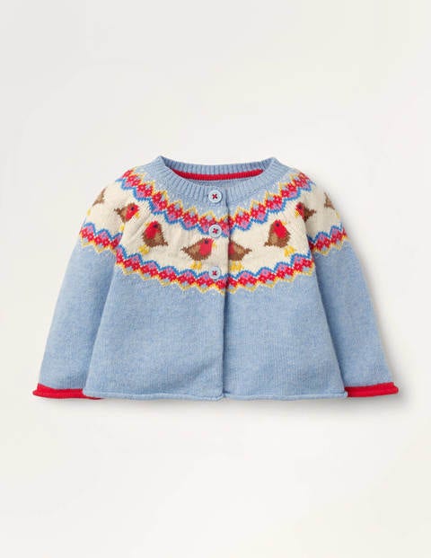 Fair-Isle-Cardigan - Eisblau, Fair-Isle-Muster Fair-Isle-Cardigan - Eisblau, Fair-Isle-Muster