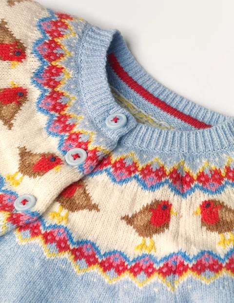 Fair-Isle-Cardigan - Eisblau, Fair-Isle-Muster Fair-Isle-Cardigan - Eisblau, Fair-Isle-Muster