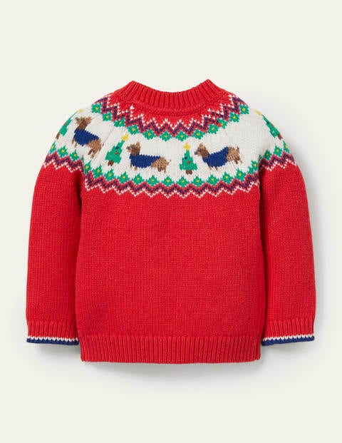 Fair-Isle-Pullover - Rockabilly-Rot, Fair-Isle-Muster Fair-Isle-Pullover - Rockabilly-Rot, Fair-Isle-Muster