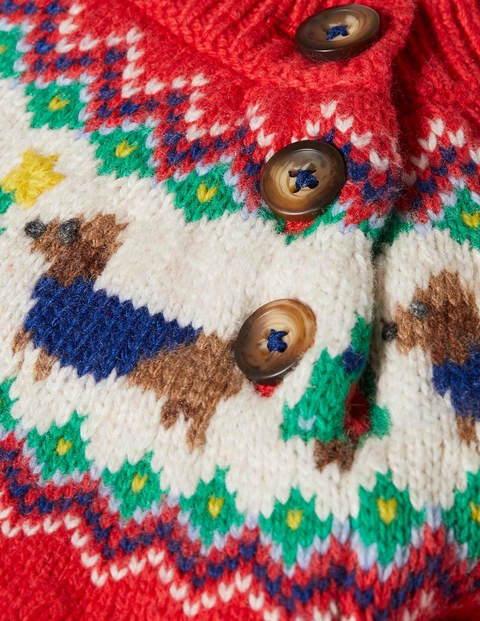 Fair-Isle-Pullover - Rockabilly-Rot, Fair-Isle-Muster Fair-Isle-Pullover - Rockabilly-Rot, Fair-Isle-Muster