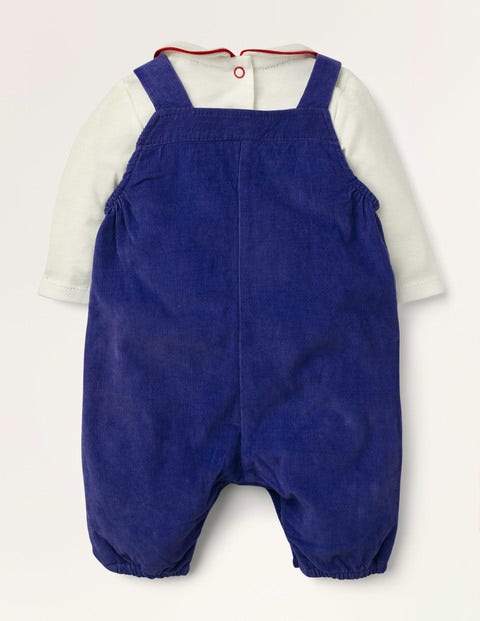 Schickes Latzhosen-Set - Segelblau, Weihnachtsmann Schickes Latzhosen-Set - Segelblau, Weihnachtsmann