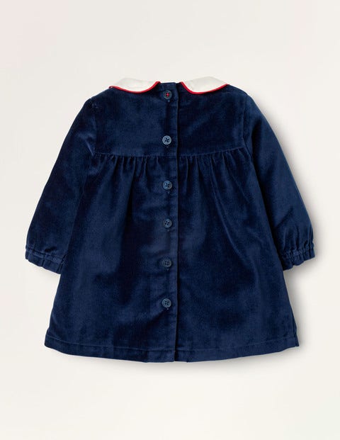 Samtkleid mit Weihnachtshäschen - Schuluniform-Navy, Samt/Häschen Samtkleid mit Weihnachtshäschen - Schuluniform-Navy, Samt/Häschen