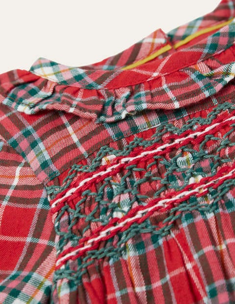 Woven Check Smocked Dress - Rockabilly Red Woven Check Smocked Dress - Rockabilly Red