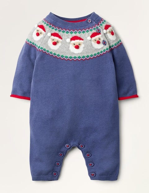 Christmas Fair Isle Romper - Starboard Blue Fair Isle Christmas Fair Isle Romper - Starboard Blue Fair Isle