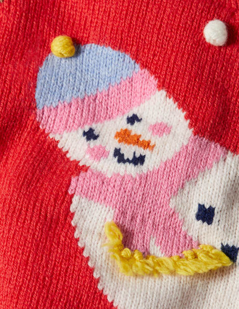 Strickkleid mit Logo - Rockabilly-Rot, Wintertiere Strickkleid mit Logo - Rockabilly-Rot, Wintertiere
