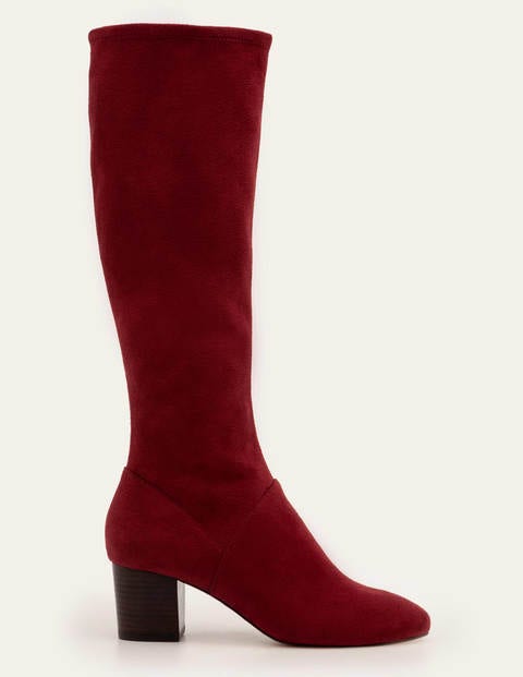 Round Toe Stretch Boots - Maroon Round Toe Stretch Boots - Maroon