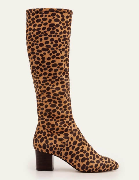 Round Toe Stretch Boots - Natural Cheetah Round Toe Stretch Boots - Natural Cheetah