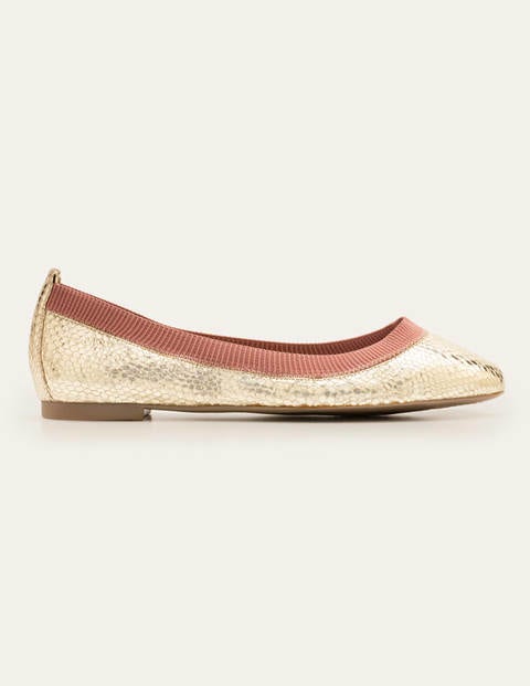 Hettie Flexi Ballerinas - Gold Snake/Dusky Rose Hettie Flexi Ballerinas - Gold Snake/Dusky Rose
