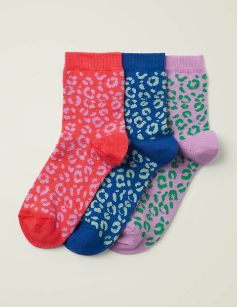 Three Pack Ankle Socks - Abstract Animal Multi Three Pack Ankle Socks - Abstract Animal Multi