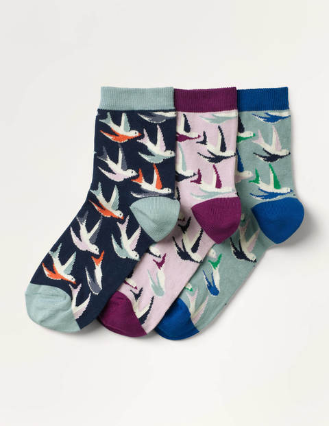 Three Pack Ankle Socks - Swallows Multi Three Pack Ankle Socks - Swallows Multi
