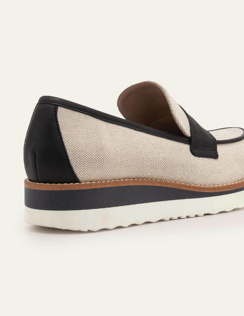 tan platform loafers