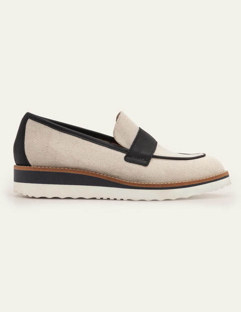 navy platform loafers