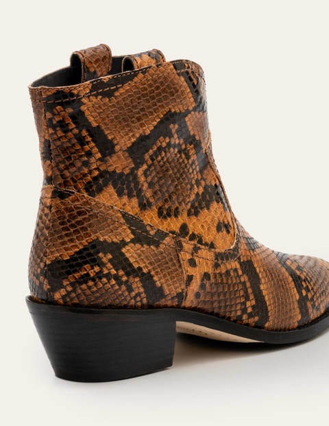 Allendale Ankle Boots - Camel Snake