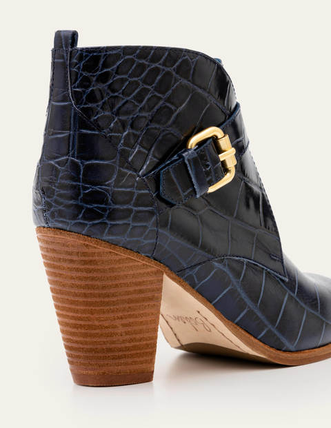 Bottines Carlisle - Crocodile bleu marine Bottines Carlisle - Crocodile bleu marine