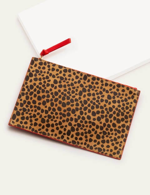 Grande pochette Keepsake - Guépard naturel/rouge Grande pochette Keepsake - Guépard naturel/rouge