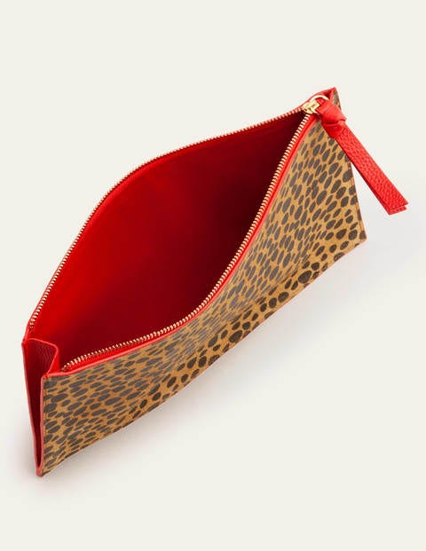 Grande pochette Keepsake - Guépard naturel/rouge Grande pochette Keepsake - Guépard naturel/rouge