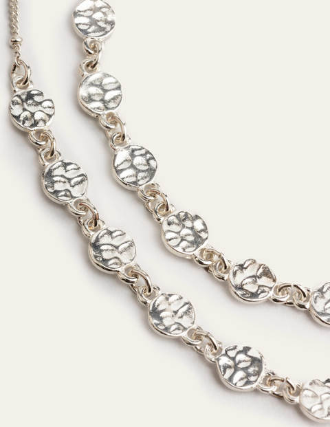 Mini Disc Longline Necklace - Silver Metallic Mini Disc Longline Necklace - Silver Metallic