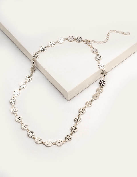 Mini Disc Shortline Necklace - Silver Metallic Mini Disc Shortline Necklace - Silver Metallic