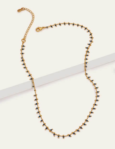 Mini Beaded Necklace - Navy Mini Beaded Necklace - Navy