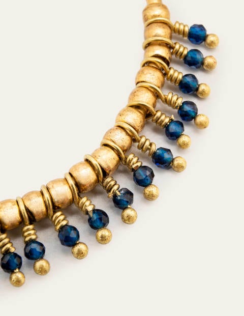 Mini Beaded Hoop Earrings - Navy Mini Beaded Hoop Earrings - Navy
