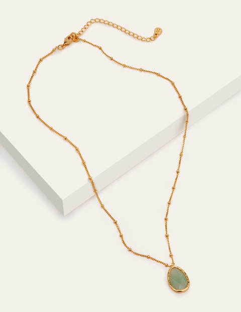 Semi Precious Stone Pendant - Green Agate Semi Precious Stone Pendant - Green Agate