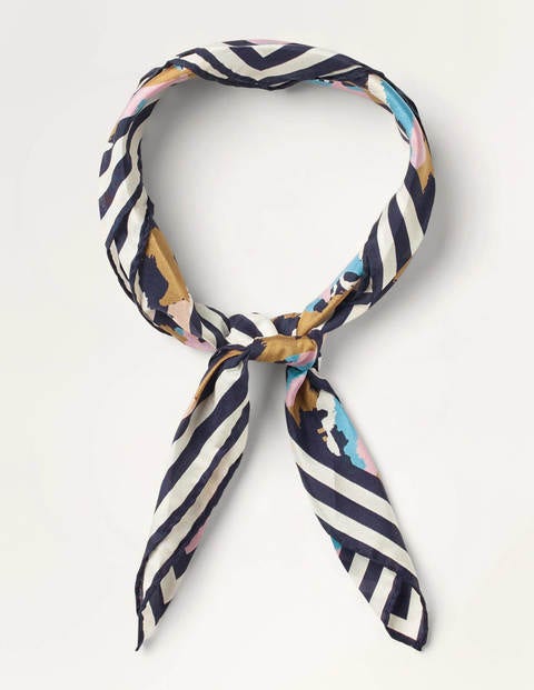 Silk Scarf - French Navy, Running Horses Silk Scarf - French Navy, Running Horses