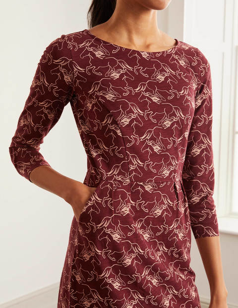 Robe Penny en jersey - Acajou, chevaux sauvages Robe Penny en jersey - Acajou, chevaux sauvages