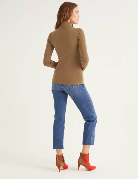 Essential Roll Neck Tee - Camel Essential Roll Neck Tee - Camel