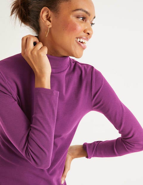 Essential Roll Neck Tee - Jewel Purple Essential Roll Neck Tee - Jewel Purple