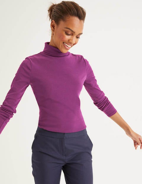 Essential Roll Neck Tee - Jewel Purple Essential Roll Neck Tee - Jewel Purple