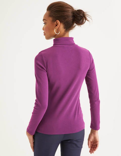 Essential Roll Neck Tee - Jewel Purple Essential Roll Neck Tee - Jewel Purple
