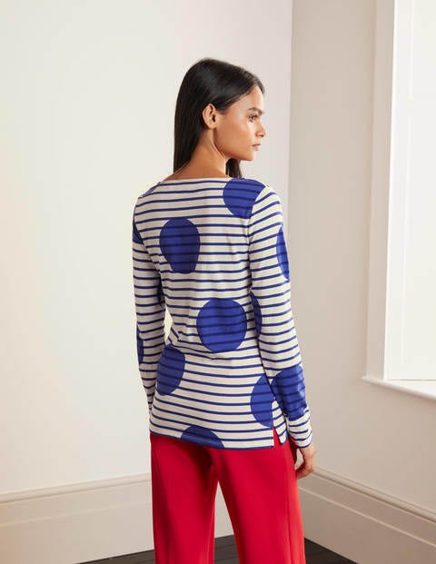 Langärmliges Bretonshirt - Gestreift/Große Tupfen Langärmliges Bretonshirt - Gestreift/Große Tupfen