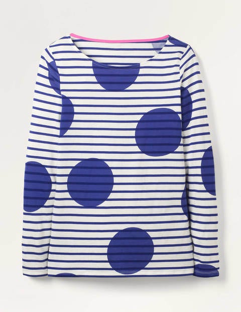 Langärmliges Bretonshirt - Gestreift/Große Tupfen Langärmliges Bretonshirt - Gestreift/Große Tupfen